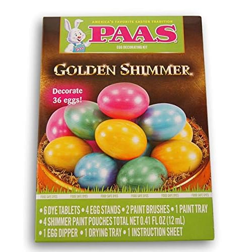 PAAS Golden Shimmer Egg Coloring Kit - Decorate 36 Eggs!