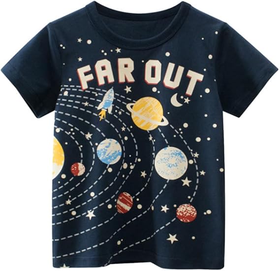 Toddler Boys FAR Out Graphic Tees, Cotton T-Shirts, Multiple Colors Available, Crew-Neck, Regular Fit, Short Sleeve, Classic Style, 2-7 Years