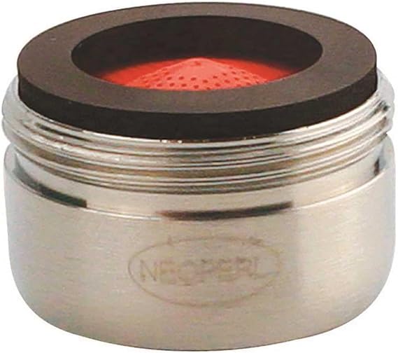 NEOPERL 5403305 Perlator 2.2 GPM 15/16 in. - 27 Regular Male Faucet Aerator, Brushed Nickel red/brushed nickel