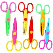 Jialeey Plastic Kids Design Safety Art Scissors Creative Crafts Scissors Paper Scrapbooking Decorative Wave Lace Edge Cutters Set 6 PCS