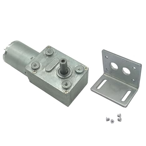 BRINGSMART 12V 3rpm DC Worm Gear Motor with Bracket 25kg.cm High Torque Mini Turbine Worm Reducer Motor Self-Locking Micro Gear Motor Reversible (JGY-370 12V 3rpm)...