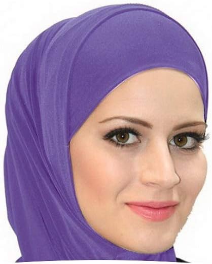 purple Al Ameera Muslim Hijab Lycra Amira 2 piece Hood & Hijab Tube Underscarf Cap