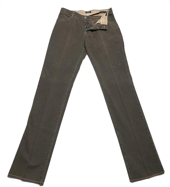 Cesare Attolini Brown Solid Cotton Pants - Slim
