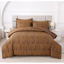 Mengersi Leopard Print Comforter Set Queen Size,Cheetah Print Reversible All Season Bedding Sets with 2 Pillow Shams for Kids Girls Boys