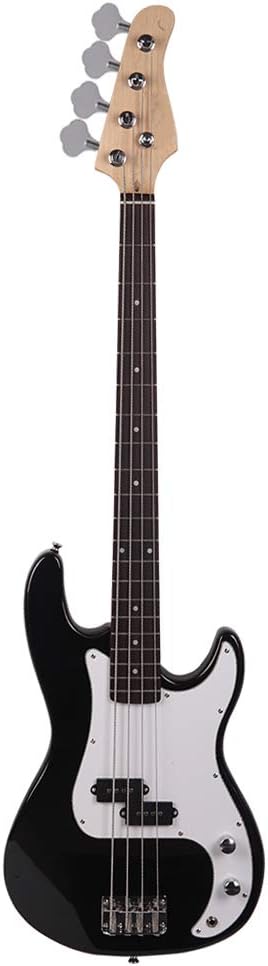 4 String Electric Bass Guitar, Exquisite Burning Fire Style Electric Bass Guitar Beginner Kits, Stylish Bass Guitar, Premium Quality & Affordable Musical Instrument (Black)