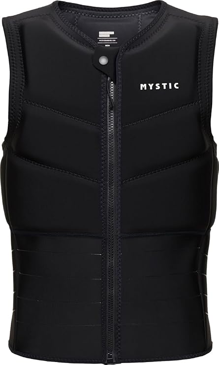 Mystic Watersports - Surf KiteSurf & Windsurfing Mens Star Front Zip Impact Vest Top - Black - CE Approved - Zipper Lock