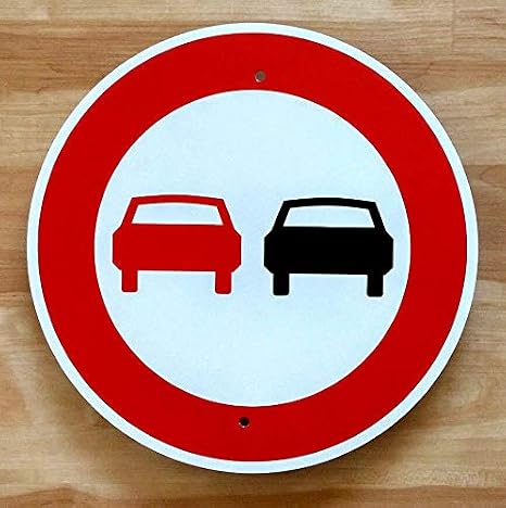 Autobahn No Passing Sign Plaques And Signs Outdoor Funny Metal Sign 12X12 inch, TinSign12X12a8750