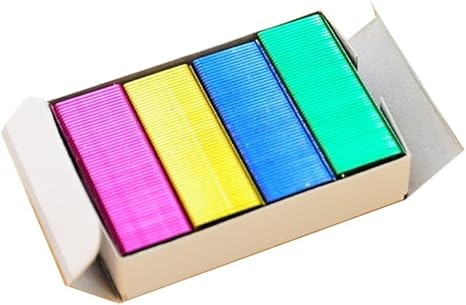 800 Pcs Mini Color Staples DIY Shop Stapler Refills Standard Book Staple Mini Color Staples Office Staple Office School Supplies (24/6mm)
