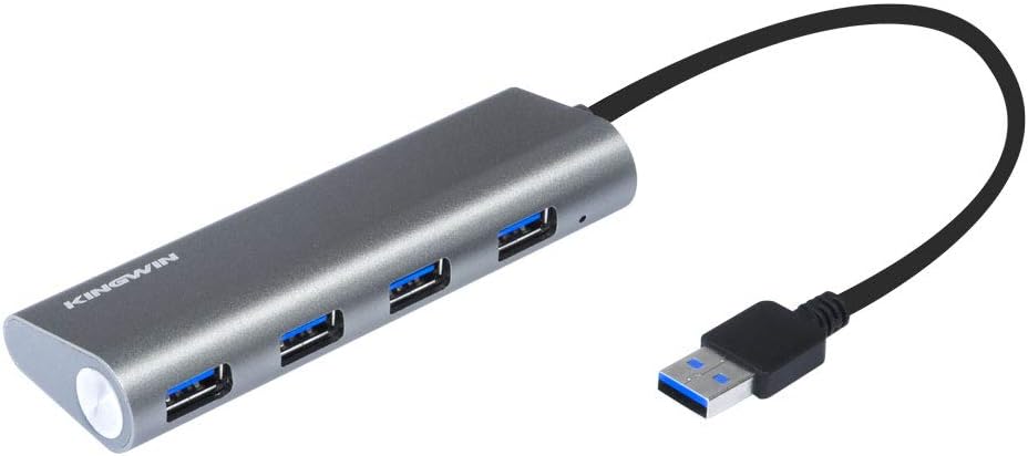 USB Hub 4-Port 5Gps Transfer Speed Kingwin Data Hub for Flash Drive & Card Reader on MacBook Pro, Mac Computer, Mini Computer, Mac Pro, and more