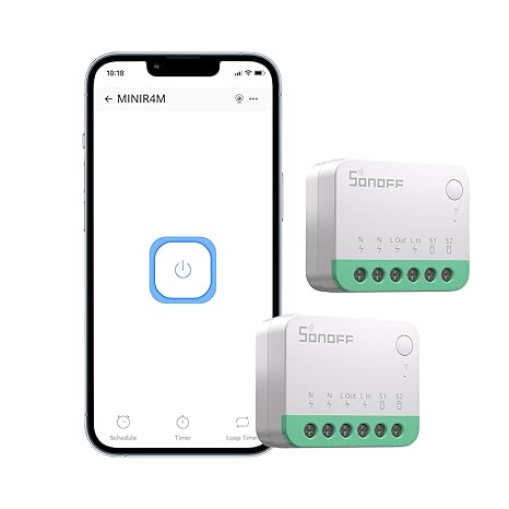 SONOFF Matter Smart Switch，Wifi Mini DIY Module，works with Alexa/Google Home，2 PACK，Neutral Required