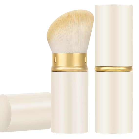 Retractable Kabuki Makeup Brush, Angled Powder Foundation Brush