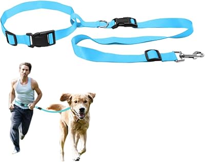 Hands Waist Dog Leash Waist Belt for Running Hiking Jogging Durable Material Blue Comfortable Relaxing Pet Walking Experience