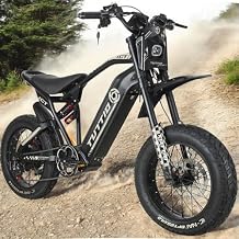 Tuttio-ICT Electric-Motorcycle for Adults-Teens 19MPH-60V-25AH Electric-Bike 20 Fat-Tire Full Suspension Electric-Dirt-Bike for Off-Road Mountain Snow School Commuting Fit Age 16