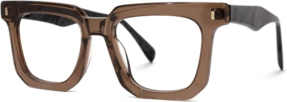 Zeelool Classic Oversized Square Blue Light Blocking Eyeglassesfor Women Men Coville ZJGA830292-02 Brown