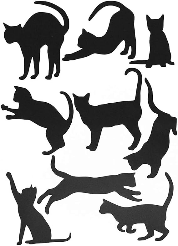 Grenerics Black Cat Wall Stickers for Kids Cat Wall Decals Bedroom Cat Vinyl Sticker Wall Art Stickers 36PCSby Baryuefull