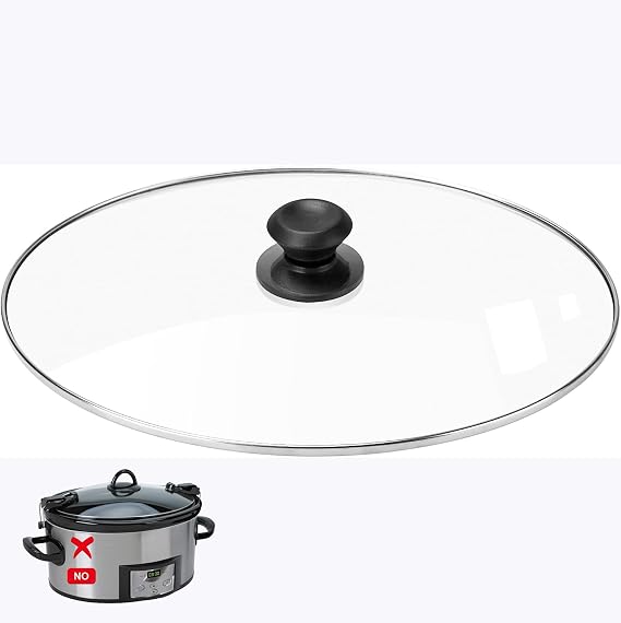 Oval Glass Lid for 7QT Slow Cooker Fit Most Major 7-Quart Crock Pots