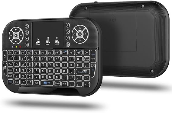 Luqeeg Mini Bluetooth Keyboard Portable Remote Control Touchpad Mouse Combo, 2.4GHz RF Multi Touch, Rechargeable Handheld Keyboard Controller for Smartphones, PC, Tablet, Laptop