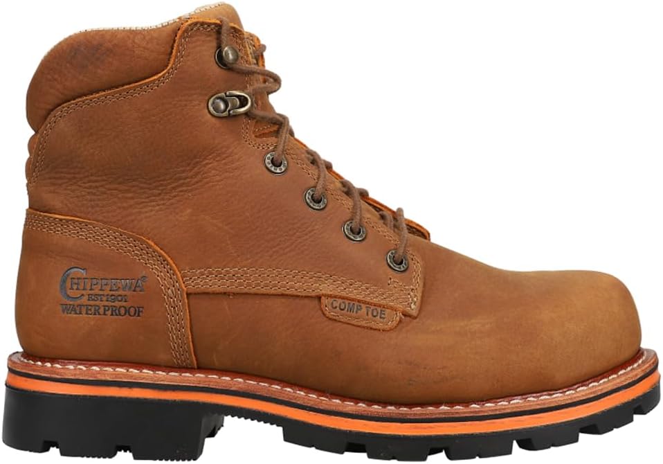 Chippewa Men's 6" TH1010 Thunderstruck Waterproof Plain Nano Composite Safety Toe Work Boot