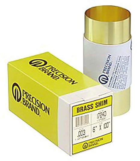 Brass Shim Stock Rolls - 17s2 .002 brass shimstock 6"x100"