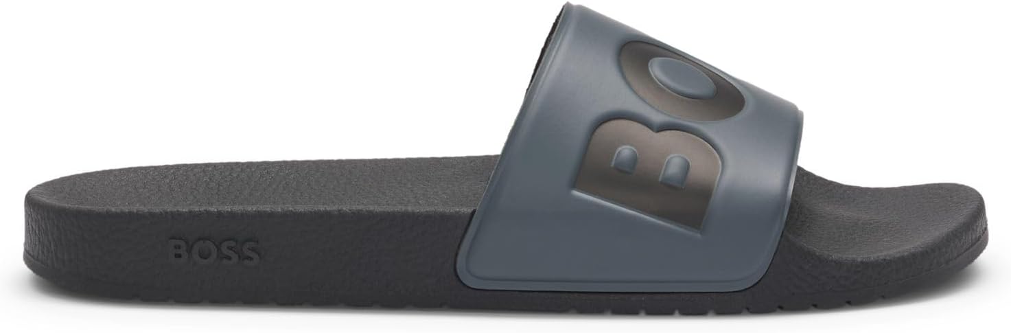 BOSS Men's Aryeh Slid Made in Italy Slides with Large Logo Detail Size