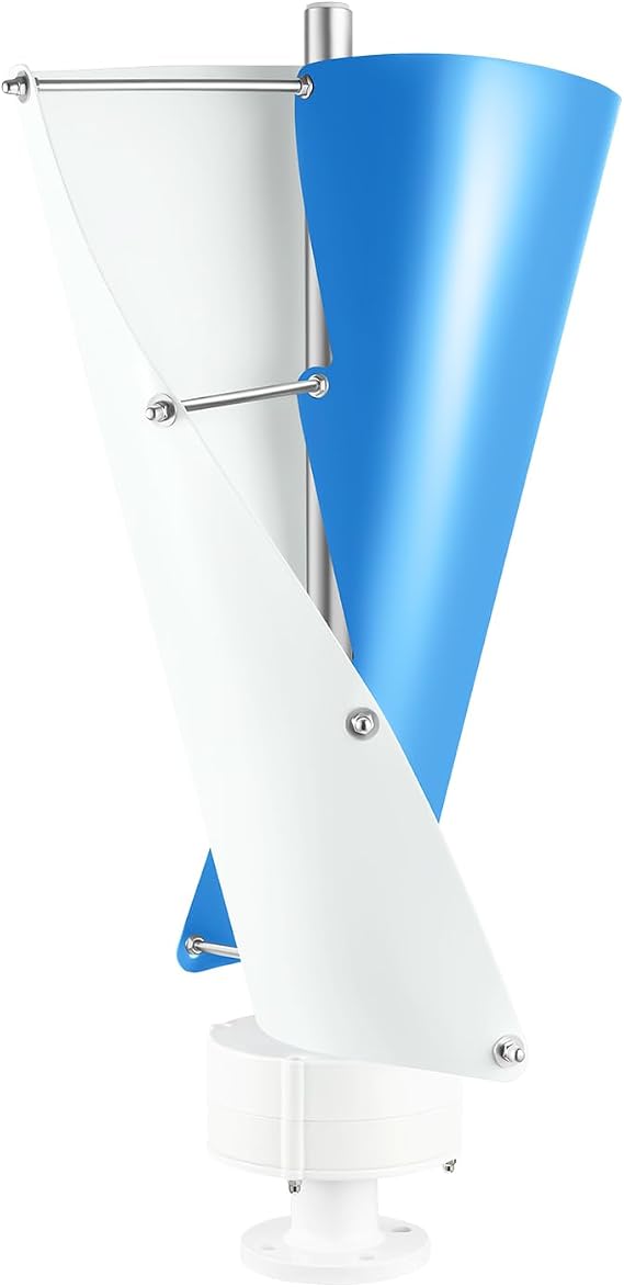 500W Wind Turbine Vertical Spiral Design Efficient Compact Low Noise Wind Generator for Off Grid Home Cabin Street Light Use