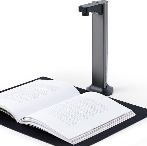 Document Scanner Camera: 13MP Book Scanner Auto Flatten A3 Capture Size Asymmetric Lighting Tech Portable USB Document Camera for Laptop/Desktop Scanner OCR TTS Run On Windows & MacOS