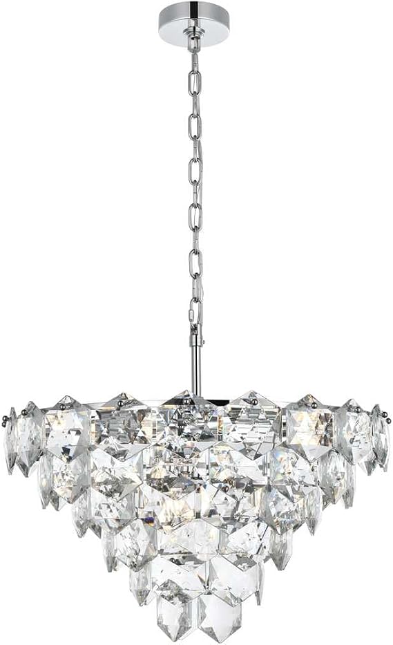 ELEGANT Lighting Adaline 24 inch Chandelier in Chrome