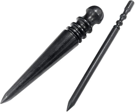 OWDEN 2Pcs. Leather Edge Burnisher Tool, Ebony Wood,Leather Tool.
