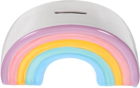 IMIKEYA Piggy Bank: Rainbow Design Ceramic Piggy Bank Money Box Decorative Coin Bank Money Bank Saver Storage Box for Kids Wedding Home Nursery Decor