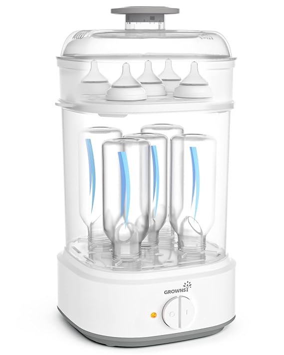 GROWNSY Electric Baby Bottle Sterilizer with 8-Minute Fast Sterilization