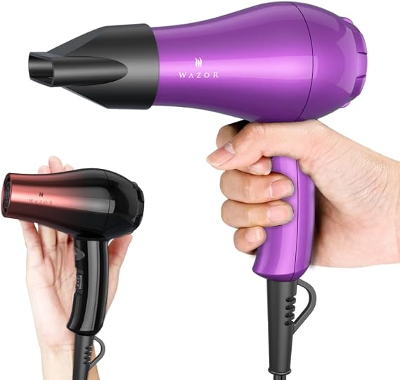 Lightweight Mini Hair Dryer for Pour Painting & RV Compact Travel Blow Dryer for Kids 1000W Ionic Dryer with Concentrator Cool Shot Button