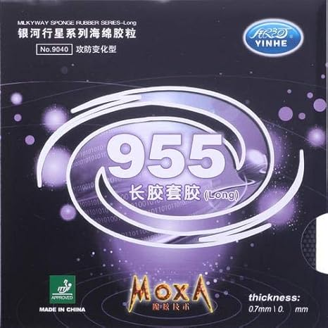955 Long Pips-Out Table Tennis (Ping Pong) Rubber with Sponge (Black)