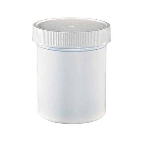 ULINE S-14506B-W Wide-Mouth Jars with White Cap, Polypropylene, 4 oz., White (Pack of 400)