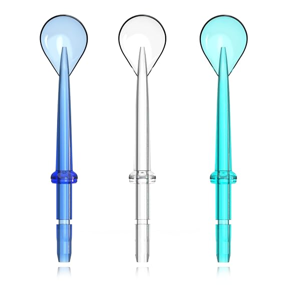 Cordro Tongue Scraper Attachment Replacement Compatible with Waterpik Water Flosser, Tongue Cleaner Tip Replacement for Waterpik Flosser, Oral irrigator Tongue Cleaner Tips, 3 PCS