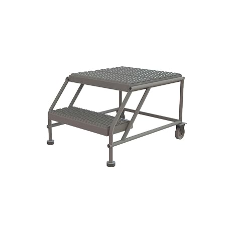 Tri-Arc WLWP022424 2-Step Forward Descent Mobile Steel Work Platform, 24-Inch x 24-Inch Platform