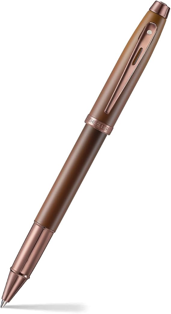 Sheaffer 100 9374 Coffee Edition Matt Brown Rollerball Pen with Regal Brown PVD Trims