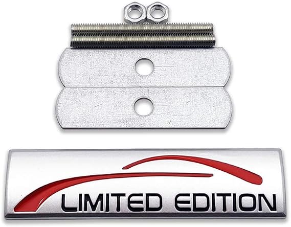 Chrome Metal Limited Edition Logo Car Front Grille Emblem Premium 3D Auto Grill Badge (Matte Silver)