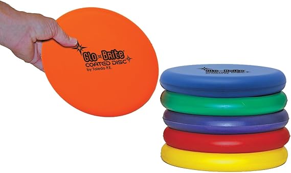 Glo-Bright Coated Foam Frisbee Flying Discs for Ages 12 Through Adult (Set of 6)