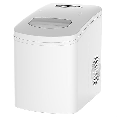 Ice Maker, Ice Maker Countertop, Bullet Clear Ice 9pcs in 7Mins, 26Lbs/Day, Portable Ice Machine for Home Party, White,Ideal for Home Bar ect.