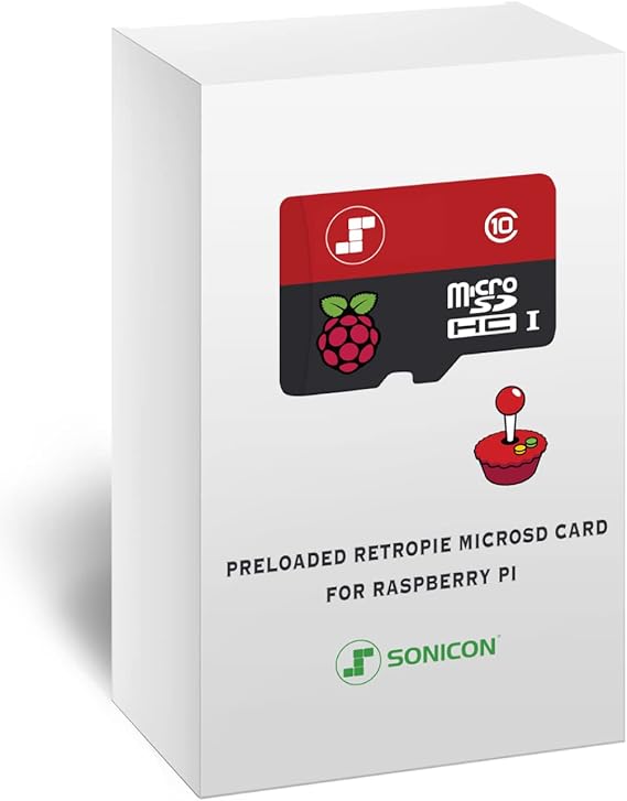 Sonicon Preloaded RetroPie Batocera Emulator MicroSD Card w/28+ Systems/12,000+ Games, Master System/Genesis/Atari/Arcade for Raspberry Pi, Plug Play - (128GB, for Pi 5)