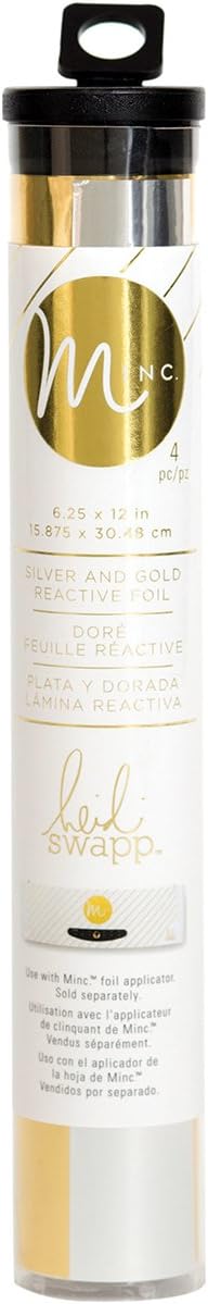 Heidi Swapp Minc Reactive Foil Combo Pack 6.5"X12" 4/Pkg-Silver & Gold