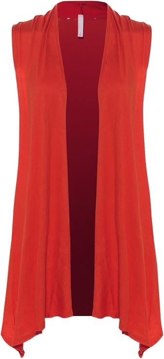 Women's Sleeveless Open Front Draped Cardigan Vest Lightweight Cool Coat