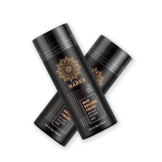 Hair Fibres Keratin 25g for Men Women, Hair Building Fibers for Thinning Hair, Hair Thickening Fibers Made from Natural Keratin, No Chemical, 5 Shades (Black)