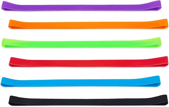 6 Pack Towel Bands for Beach Chair, Windproof Rubber Beach Towel Clips Bands, Stretchable Colorful Chair Silicone Holder for Swimming Pool Cruise (6 Color)