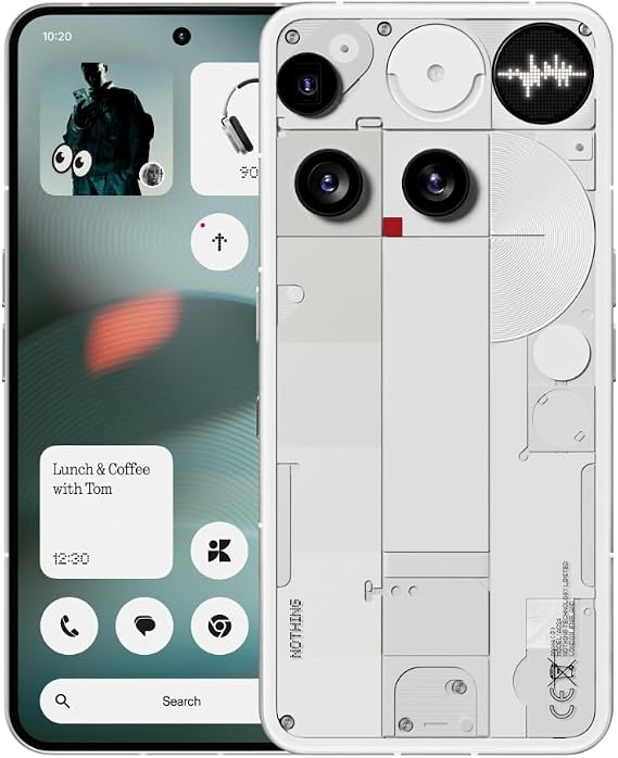 Nothing Phone (3) Smartphone | Unlocked Phones 12 + 256GB | Android Phone | AI Mobile Phones | Advanced 50MP Camera OS 3.5 | Durable Design | 6.77" AMOLED Display| Cell Phone IP68 White