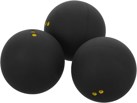 NUOBESTY Double Yellow Dot Squash Balls 3-Pack High Elasticity 1.49 Inch Diameter Training and Competition Racket Balls for Beginner Practice and Official Matches