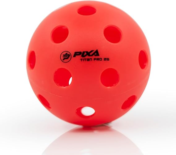 PIXA Titan Pro 26 Indoor Pickleball - USAPA Approved, Durable Indoor Pickleballs, Consistent Bounce, Smooth Flight, Ideal for Competitive Play- Packs of 3, 6, 12, 50