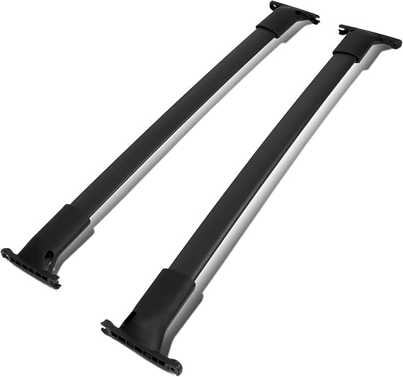 DNA Motoring XY-6005 Factory Style Aluminum Roof Top Rail Rack Cross Bars Compatible with 2013-2019 Escape,Powdercoated Black