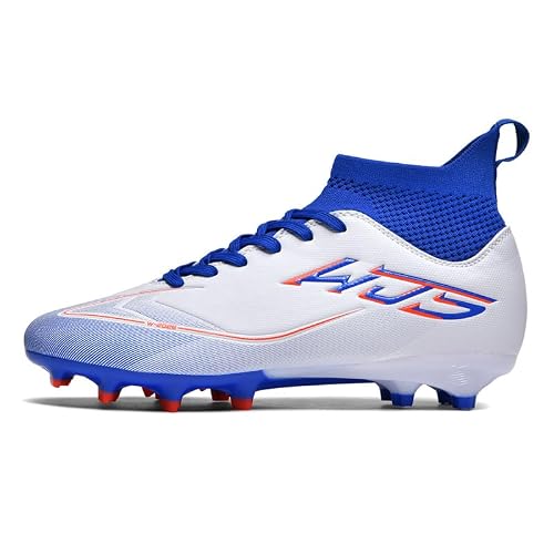 Mens Soccer Shoes Football Cleats High-Tops Lace-Up Non-Slip Spikes Indoor Outdoor TF Turf Futsal Running Sports Athletic Baseball Lacrosse Sneaker
