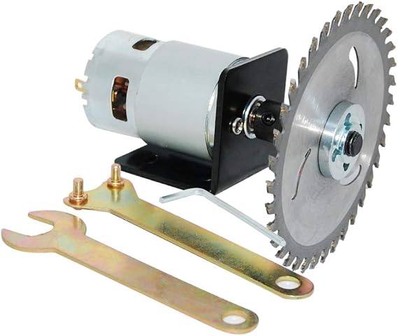 CHANCS 775 Motor DC 12V/24V Table Saw Kit High Power Torque Circular Saw with Saw Blade Chuck and Saw Blade